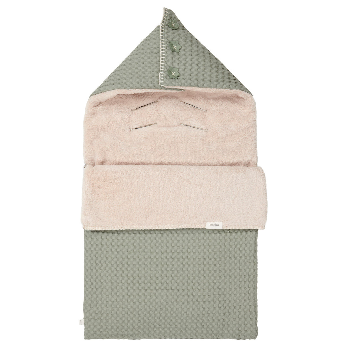 Koeka voetenzak 0+ 3 punts wafel/teddy oslo Shadow green/soft sand