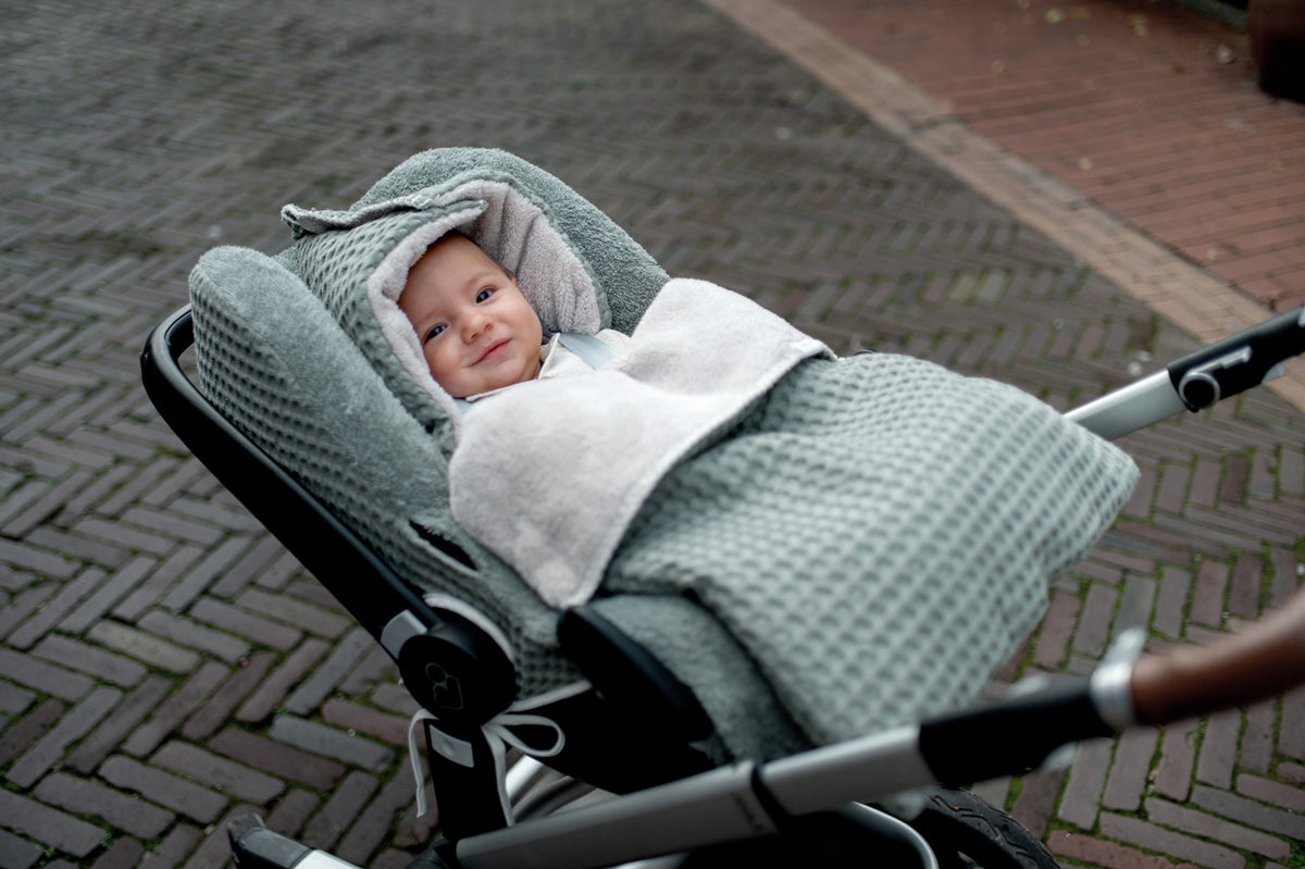 Koeka voetenzak 0+ 3 punts wafel/teddy oslo Shadow green/soft sand