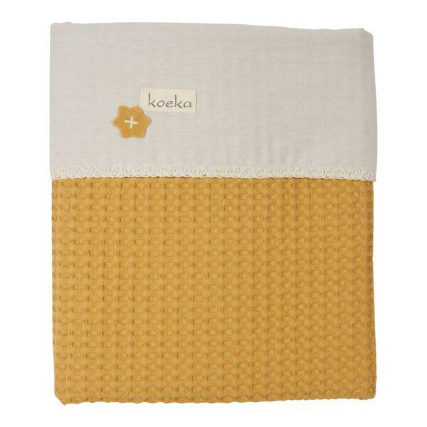 Koeka wiegdeken wafel/flanel antwerp Ochre/pebble