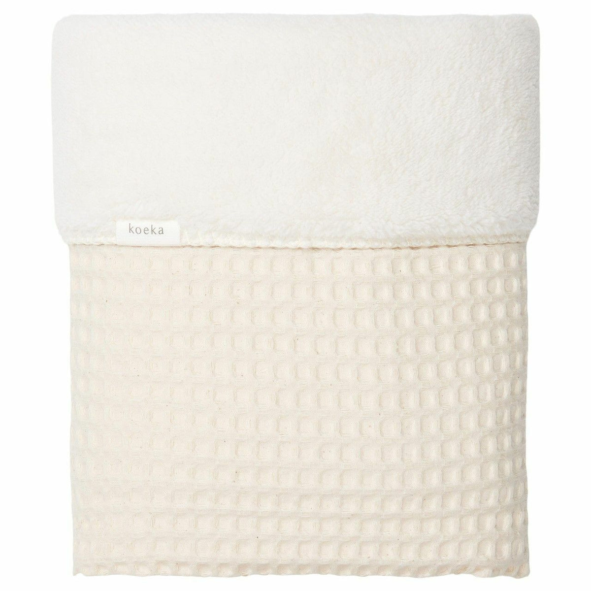 Koeka wiegdeken wafel/teddy oslo Natural/pebble
