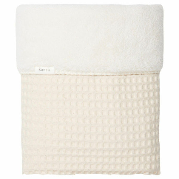 Koeka ledikantdeken wafel/teddy oslo Natural/pebble