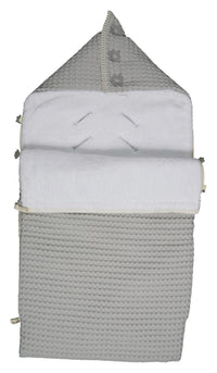 Koeka voetenzak wafel/teddy oslo Silver grey/ white