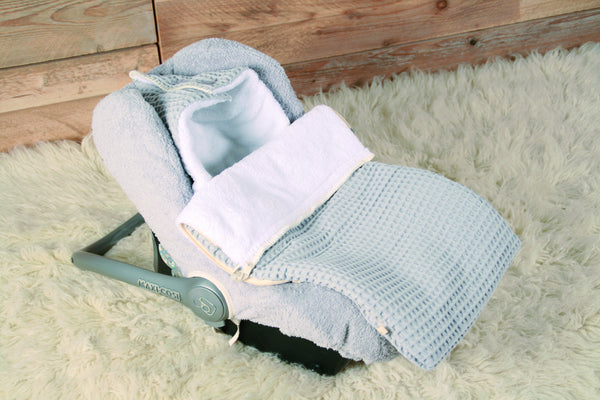 Koeka voetenzak wafel/teddy oslo Silver grey/ white