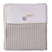 Koeka wiegdeken wafel/flanel antwerp Silver grey/ white