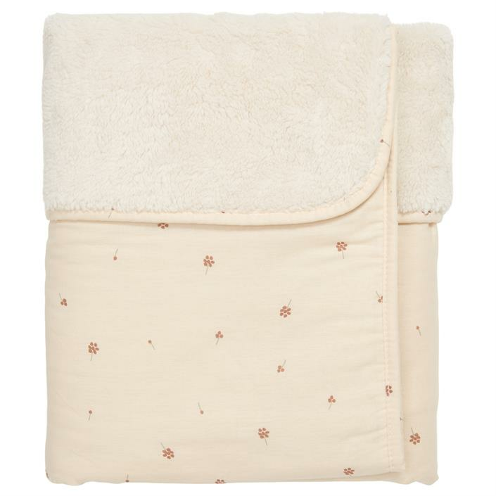 Koeka wiegdeken teddy reversible grainfield Warm white