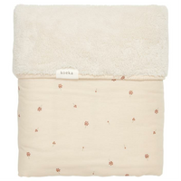 Koeka wiegdeken teddy reversible grainfield Warm white
