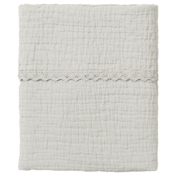 Koeka ledikantdeken lace elba Grey wave