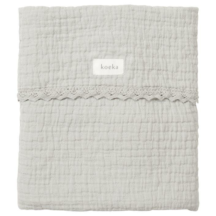 Koeka ledikantdeken lace elba Grey wave