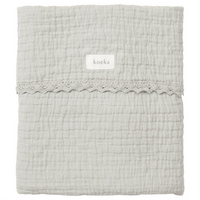 Koeka ledikantdeken lace elba Grey wave