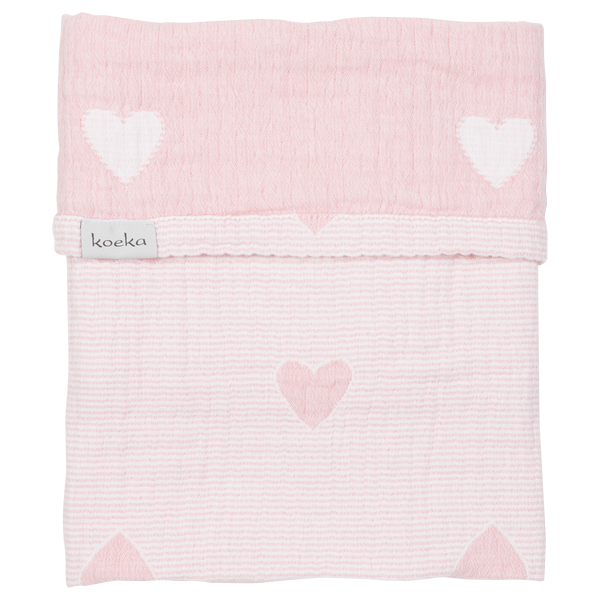 Koeka ledikantdeken altea hearts Blush pink