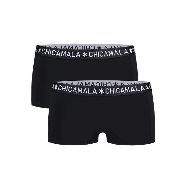 Muchachomalo Women 2-pack Boxershort Solid Black/black