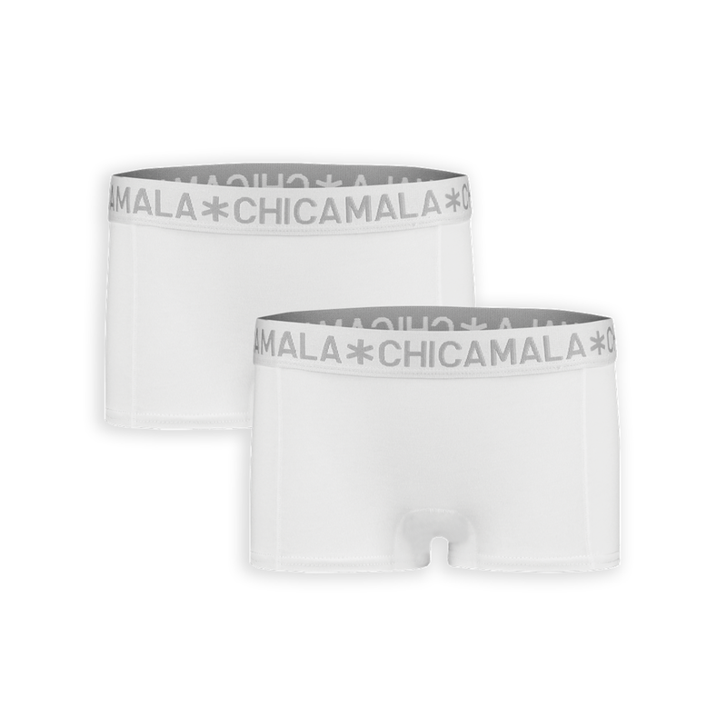 Muchachomalo Girls 2-pack Boxershort Solid White/white