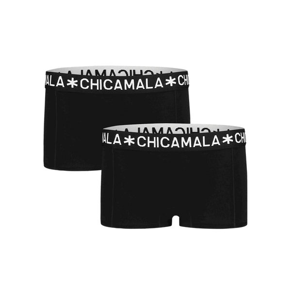 Muchachomalo Girls 2-pack Boxershort Solid Black/black