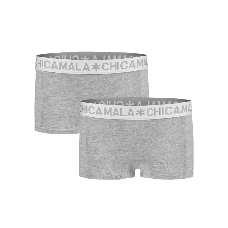 Muchachomalo Girls 2-pack Boxershort Solid Grey/grey