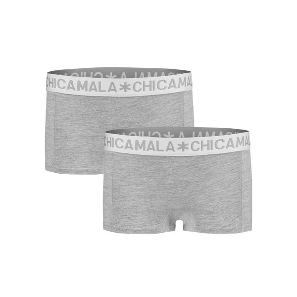 Muchachomalo Girls 2-pack Boxershort Solid Grey/grey
