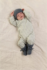 Noppies Playsuit LS stripe Iceberg green