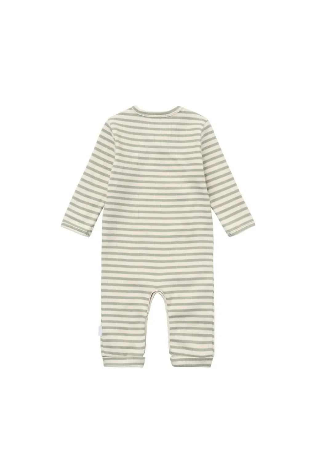 Noppies Playsuit LS stripe Iceberg green