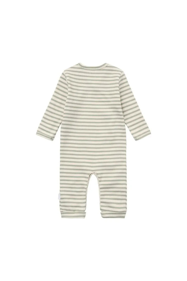 Noppies Playsuit LS stripe Iceberg green
