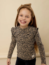 Looxs Little crinckle top Sandy leopard