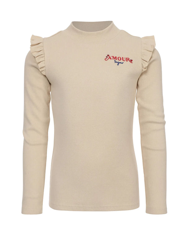 Little rib t-shirt with ruffles
