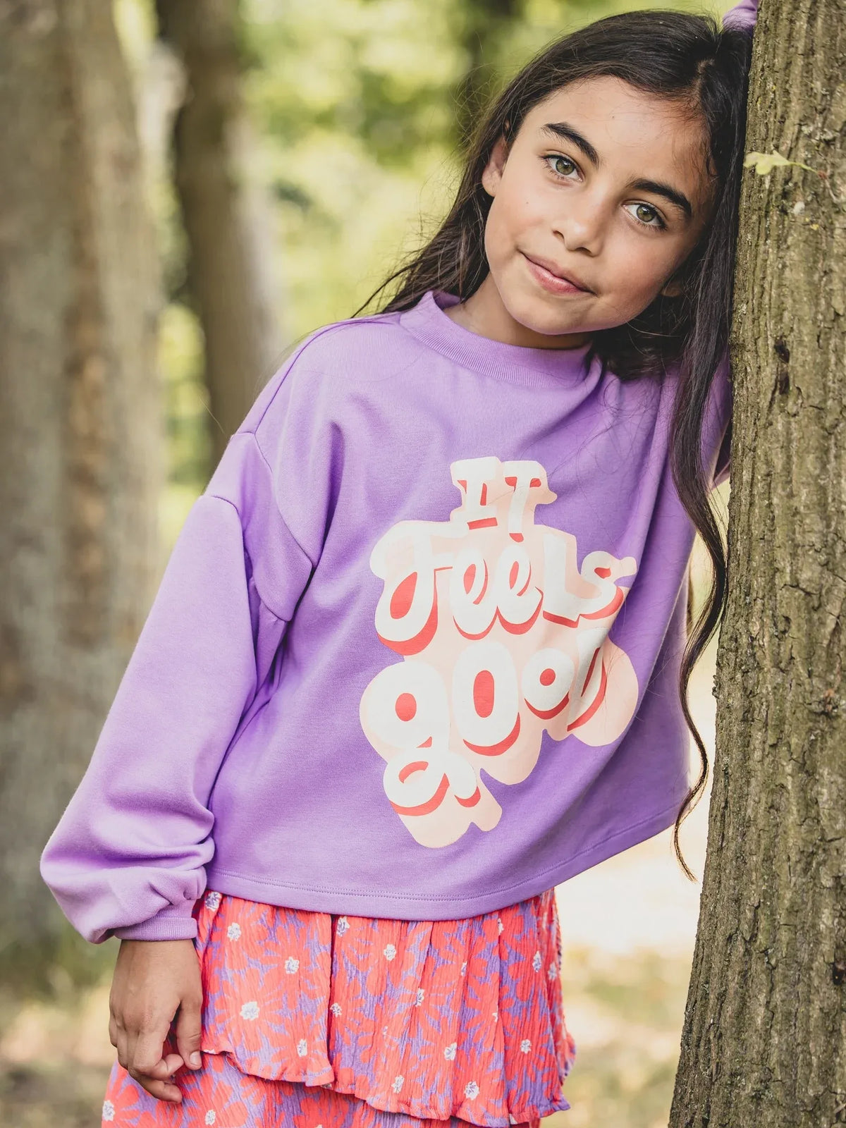 Looxs Little printed sweater Lilac