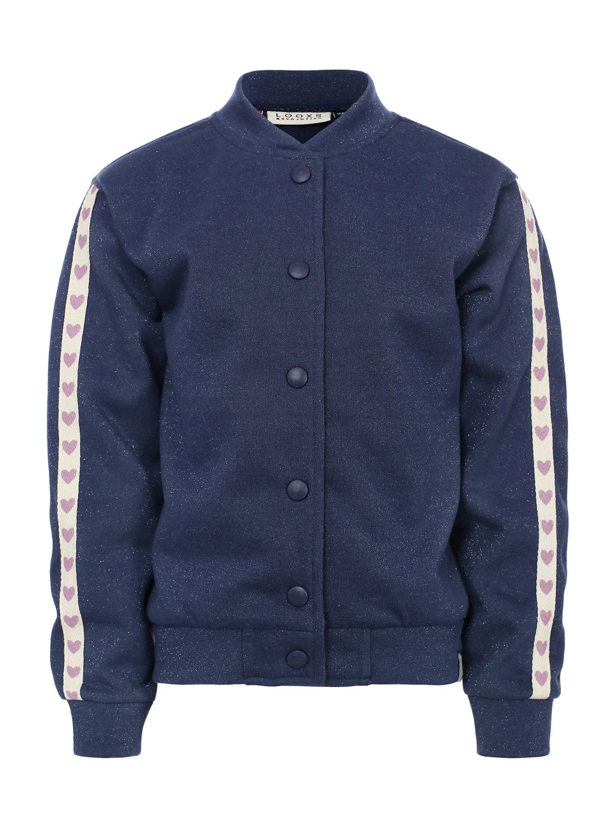 Looxs Little lurex sweat jacket Dark blue