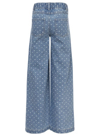 Little heart denim wideleg