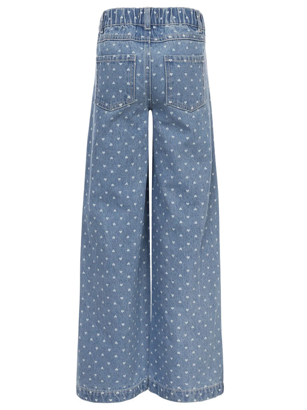 Little heart denim wideleg