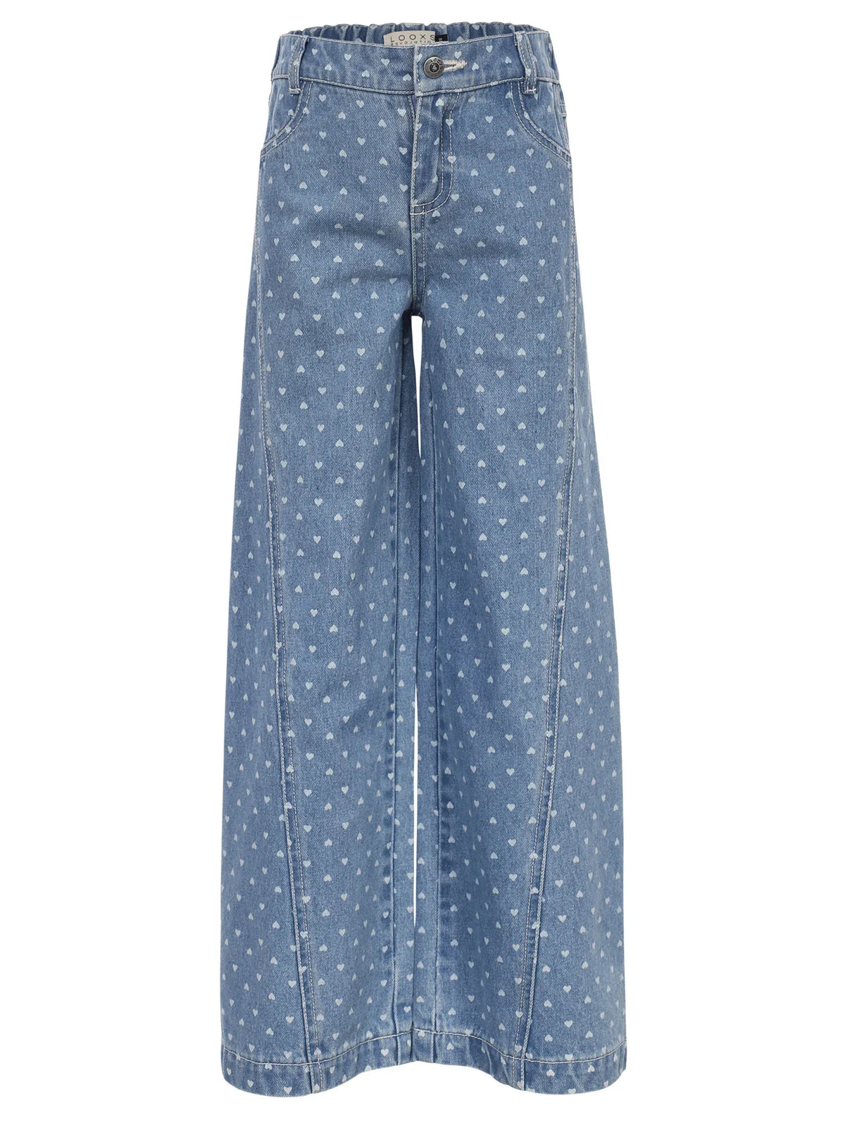 Little heart denim wideleg