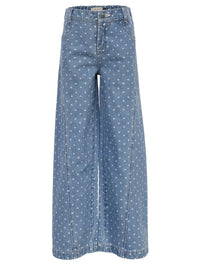 Little heart denim wideleg