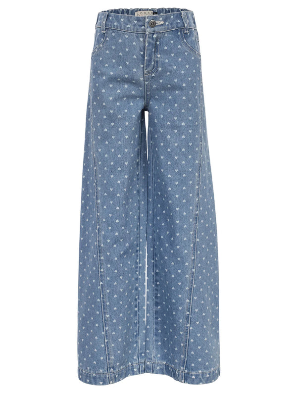 Little heart denim wideleg