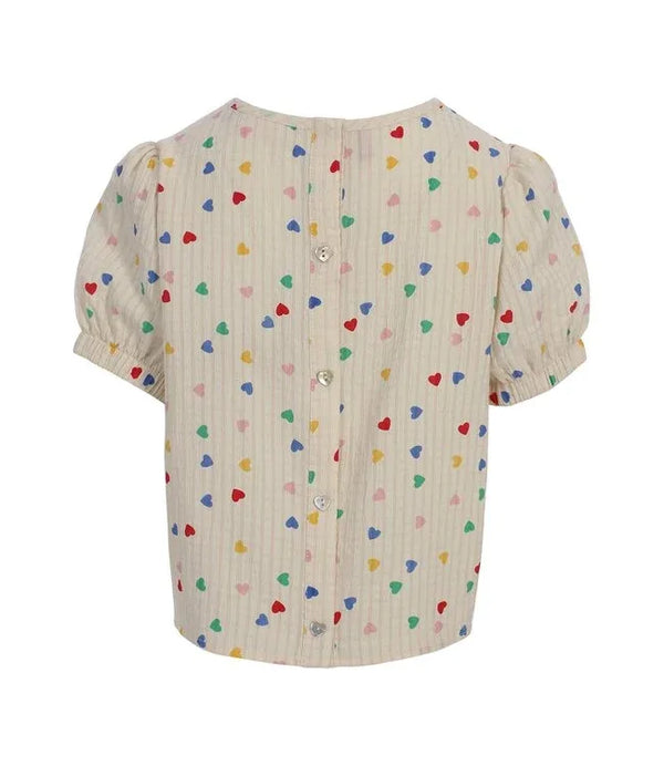 Little Hearts Woven Top SS