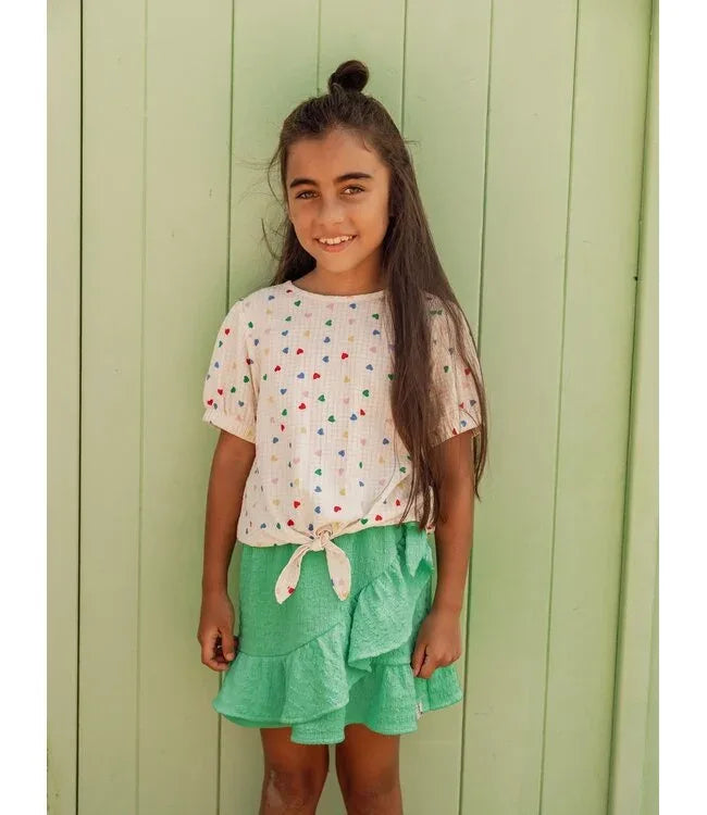 Little Hearts Woven Top SS