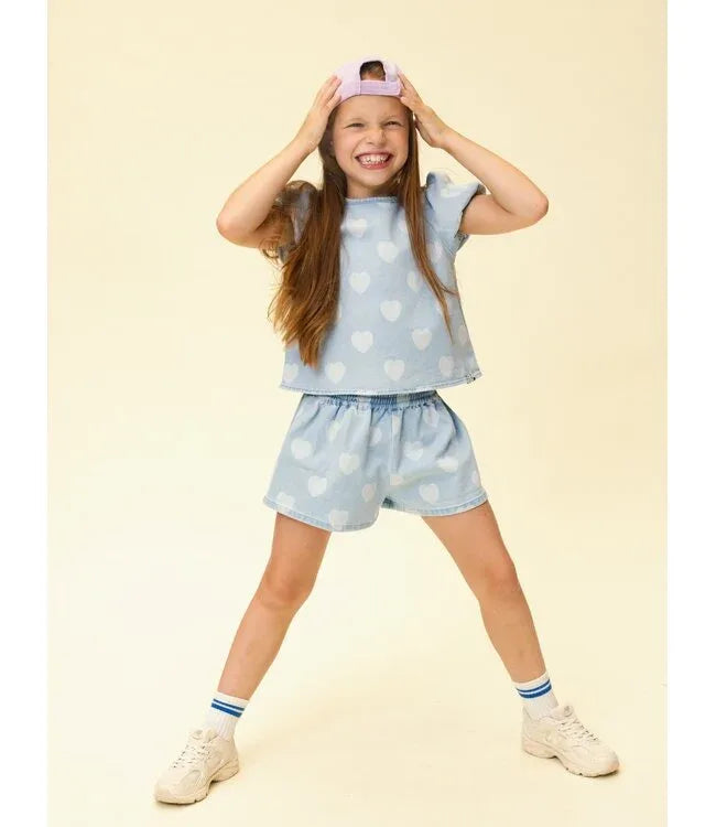 Looxs Little Heart Denim Shorts Heart denim