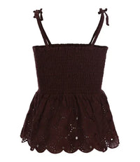 Looxs 10sixteen lace sleeveless Top Chocolate