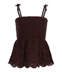 Looxs 10sixteen lace sleeveless Top Chocolate