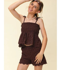 Looxs 10sixteen lace sleeveless Top Chocolate