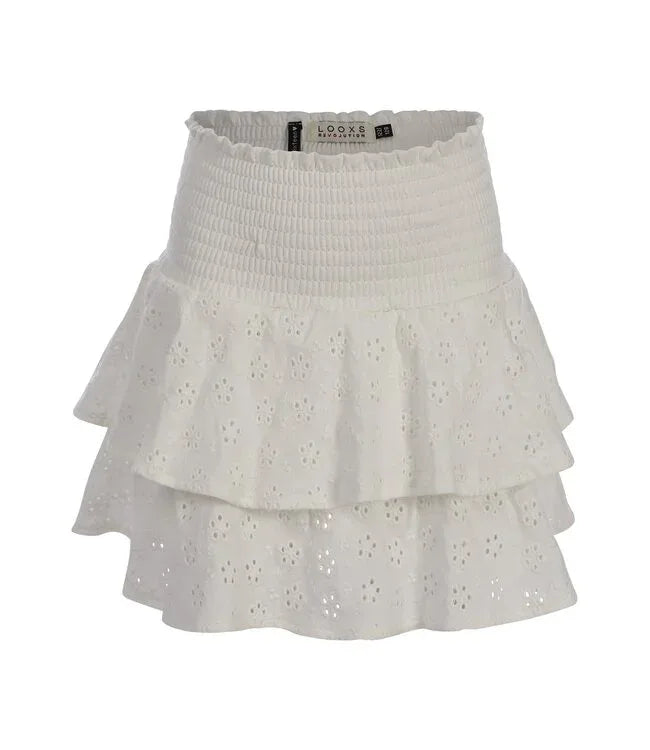 Looxs 10sixteen Broidery Skort Warm white