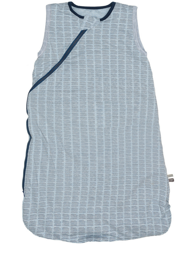 Snoozebaby sleepsuit sleeveless 3-9 Hand stripe indigo on blue melange