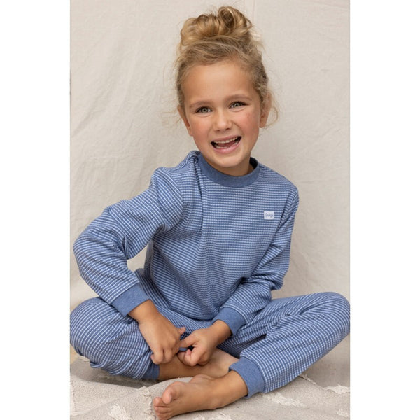 Feetje pyjama wafel Blue melange