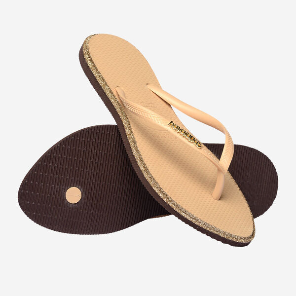 Havaianas SLIM POINT GLITTER Brown/golden