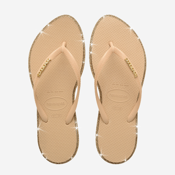 Havaianas SLIM POINT GLITTER Brown/golden