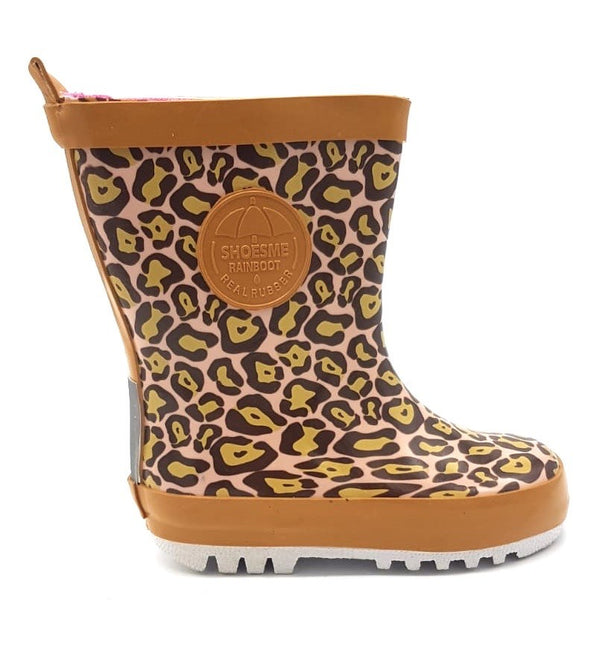 Shoesme regenlaars met fleecesok Luipaardprint