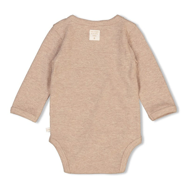 Feetje Wikkelromper rib - The Magic is in You Taupe melange