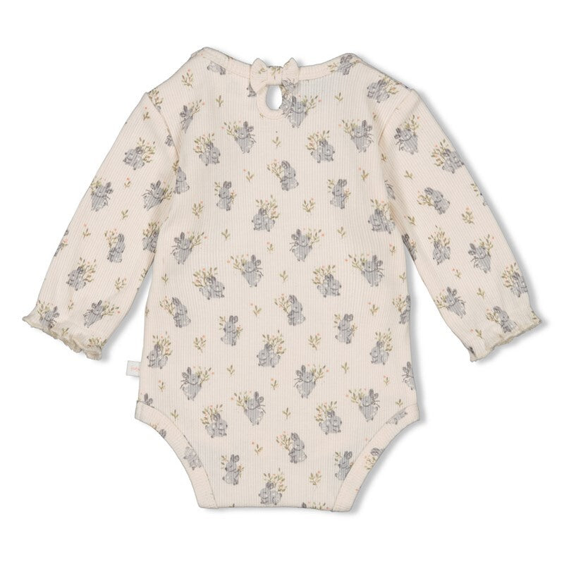 Feetje Romper rib AOP - Fields of Green Offwhite