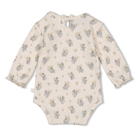 Feetje Romper rib AOP - Fields of Green Offwhite
