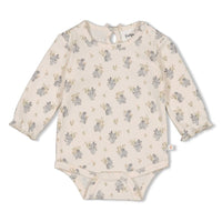 Feetje Romper rib AOP - Fields of Green Offwhite