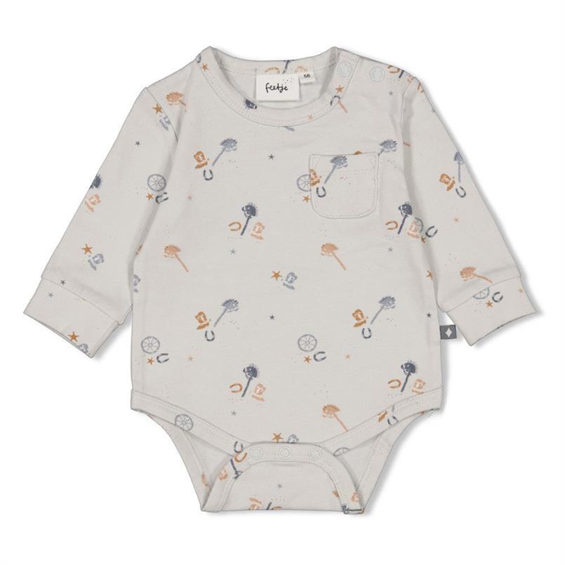 Feetje Romper AOP - Howdy L.blauw
