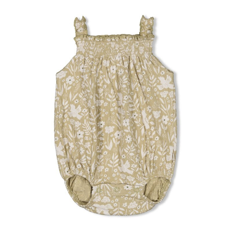 Feetje Playsuit crinkle AOP - Let Your Dreams Blossom Groen