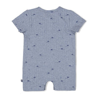 Feetje Kort pakje rib AOP - Blue Ocean Blauw melange